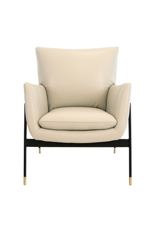 Fauteuil - Gris perlé et noir - En cuir
