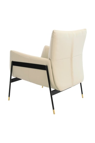 Fauteuil - Gris perlé et noir - En cuir
