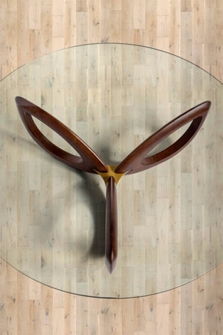 Table basse en bois et verre - 120 x 38 cm