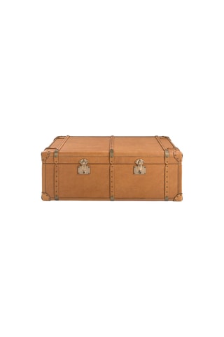 Banc-coffre - Marron - En cuir