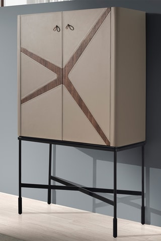 Buffet 2 portes en noyer - 90 x 40 x 150 cm