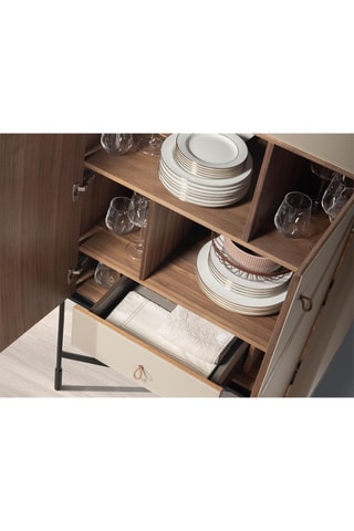 Buffet 2 portes en noyer - 90 x 40 x 150 cm