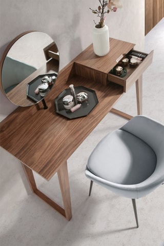 Coiffeuse avec miroir pivotant 1 tiroir - 120 x 45 x 126 cm
