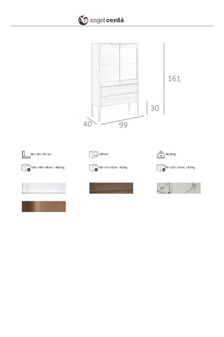 Vitrine 2 portes 2 tiroirs en verre - 99 x 40 x 161 cm
