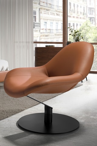 Fauteuil - Marron - Effet cuir
