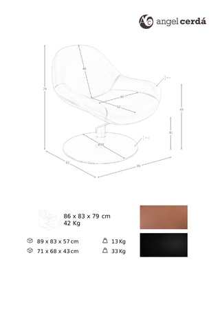 Fauteuil - Marron - Effet cuir
