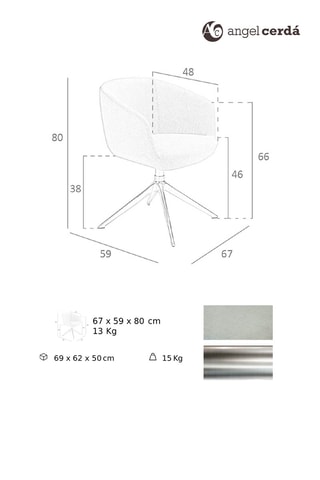 Chaise pivotante - 58 x 81 x 54 cm