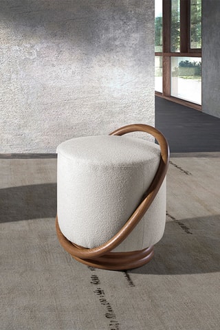 Pouf - Blanc et naturel
