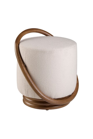 Pouf - Blanc et naturel