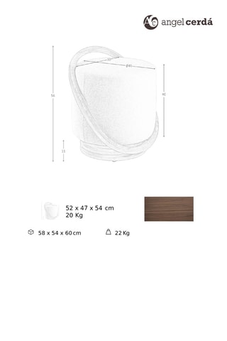 Pouf - Blanc et naturel