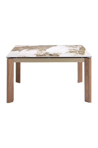 Mesa de refeição extensível em mármore de porcelana - 140 x 90 x 76 cm