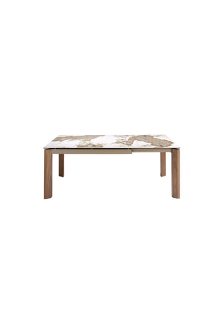 Mesa de refeição extensível em mármore de porcelana - 140 x 90 x 76 cm