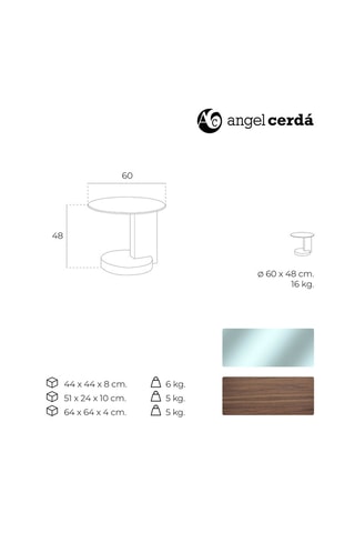 Table d'appoint en verre - 60 x 48 cm