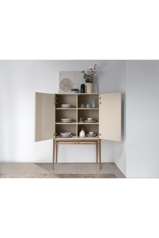 Buffet 2 portes - Blanc et naturel - 90 x 150 x 40 cm