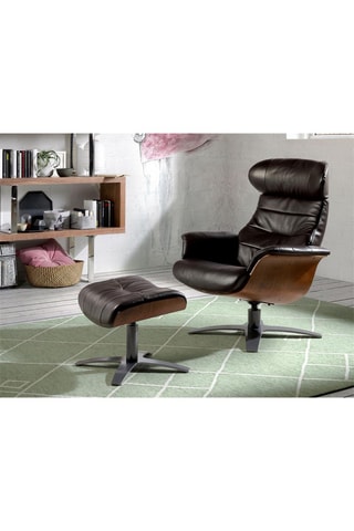 Fauteuil pivotant en cuir  - Noir - 80 x 84 x 100 cm
