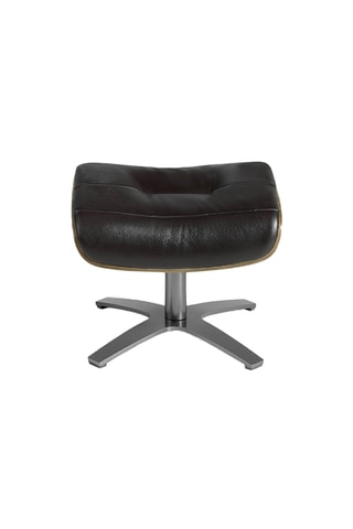 Repose-pieds en cuir -  Noir