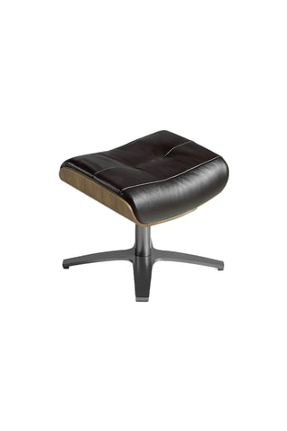 Repose-pieds en cuir -  Noir