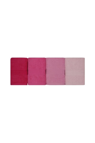 4 toallas de mano - Rosa - 50 x 90 cm