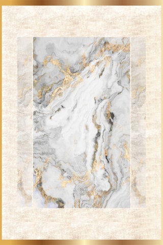 2 alfombras de baño - Beige y blanco