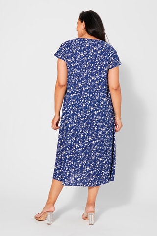 Vestido midi - Blanco y azul