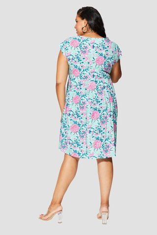 Vestido evasé - Azul