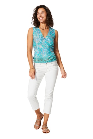 Top senza maniche - Turchese, blu e grigio