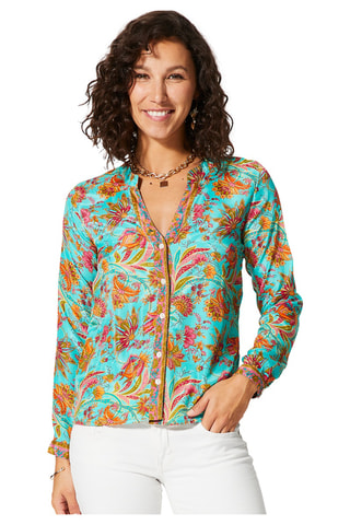Camicia - Turchese, rosa e arancione