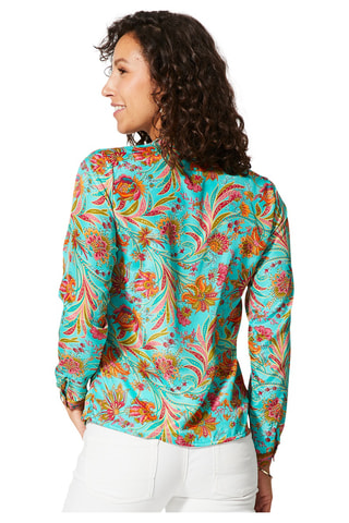Camicia - Turchese, rosa e arancione