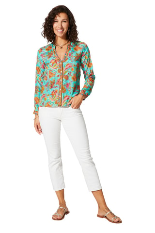 Camicia - Turchese, rosa e arancione