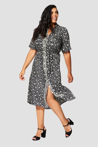 Vestido camisero - Blanco y negro