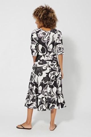 Vestido midi - Blanco y negro