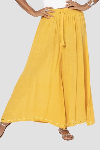 Pantalon taille haute - Jaune