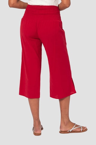Pantaloni capri in lino - Bordeaux
