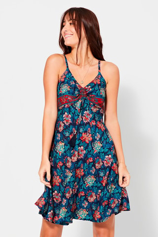Abito a fiori - Beige, rosso e blu