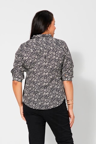 Blusa de flores - Blanco y negro