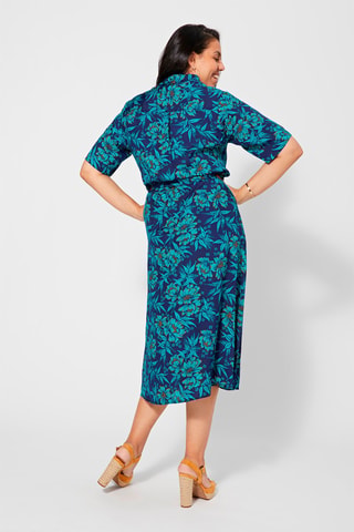 Vestido camisero - Azul y amarillo