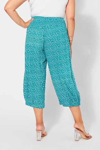 Pantaloni capri a vita alta - Rosso e blu
