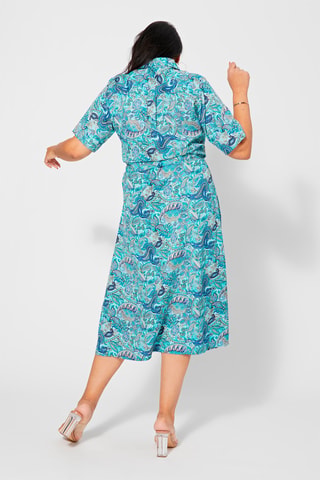 Vestido camisero - Blanco y azul
