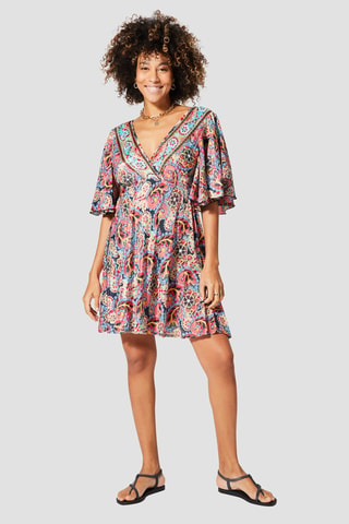 Jurk - Blauw, zwart en rood