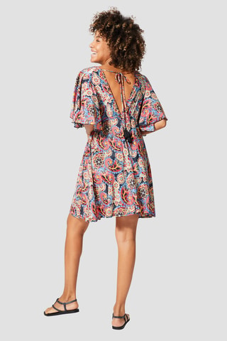 Jurk - Blauw, zwart en rood