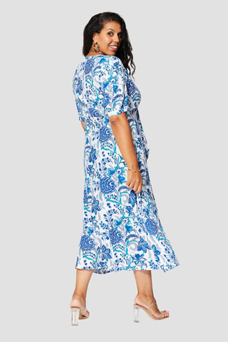 Vestido - Blanco y azul