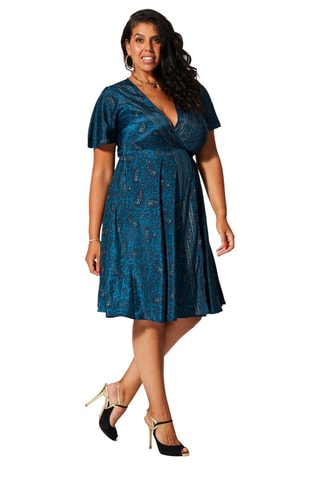 Wikkeljurk - Goudkleurig, zwart en marineblauw