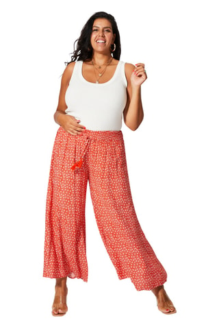 Pantaloni 7/8 - Arancione e bianco
