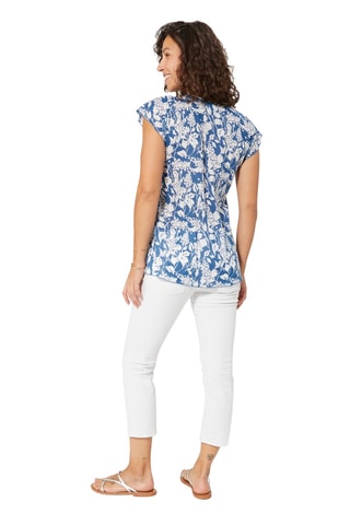 Top - Azul y blanco