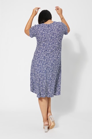 Vestido midi - Blanco y azul
