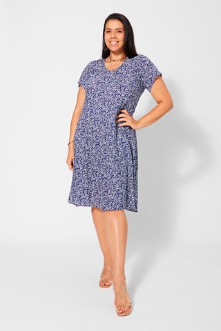 Vestido midi - Blanco y azul