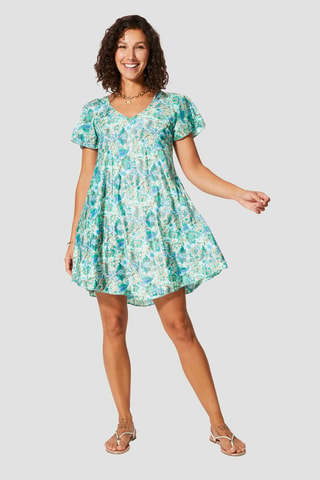 Vestido - Azul y verde