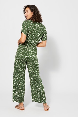 Tuta a fiori - Bianco, beige e verde