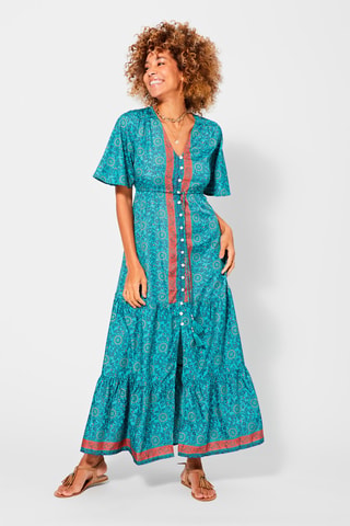 Abito a camicia - Blu e rosa