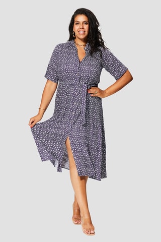 Vestido - Violeta y blanco